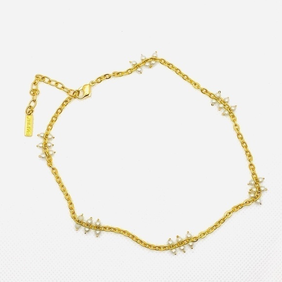 NAPIER Vintage Bracelet Gold Tone Faux Pearls 15” - Picture 5 of 8